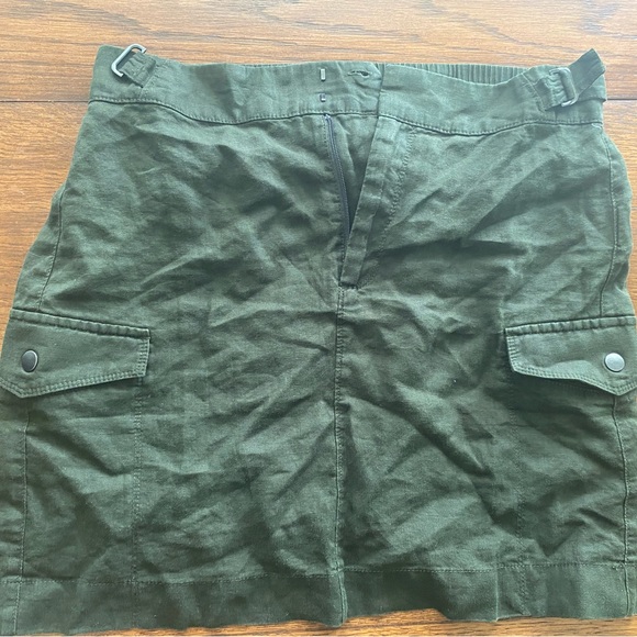 Athleta Dresses & Skirts - Athleta cargo linen military green skirt